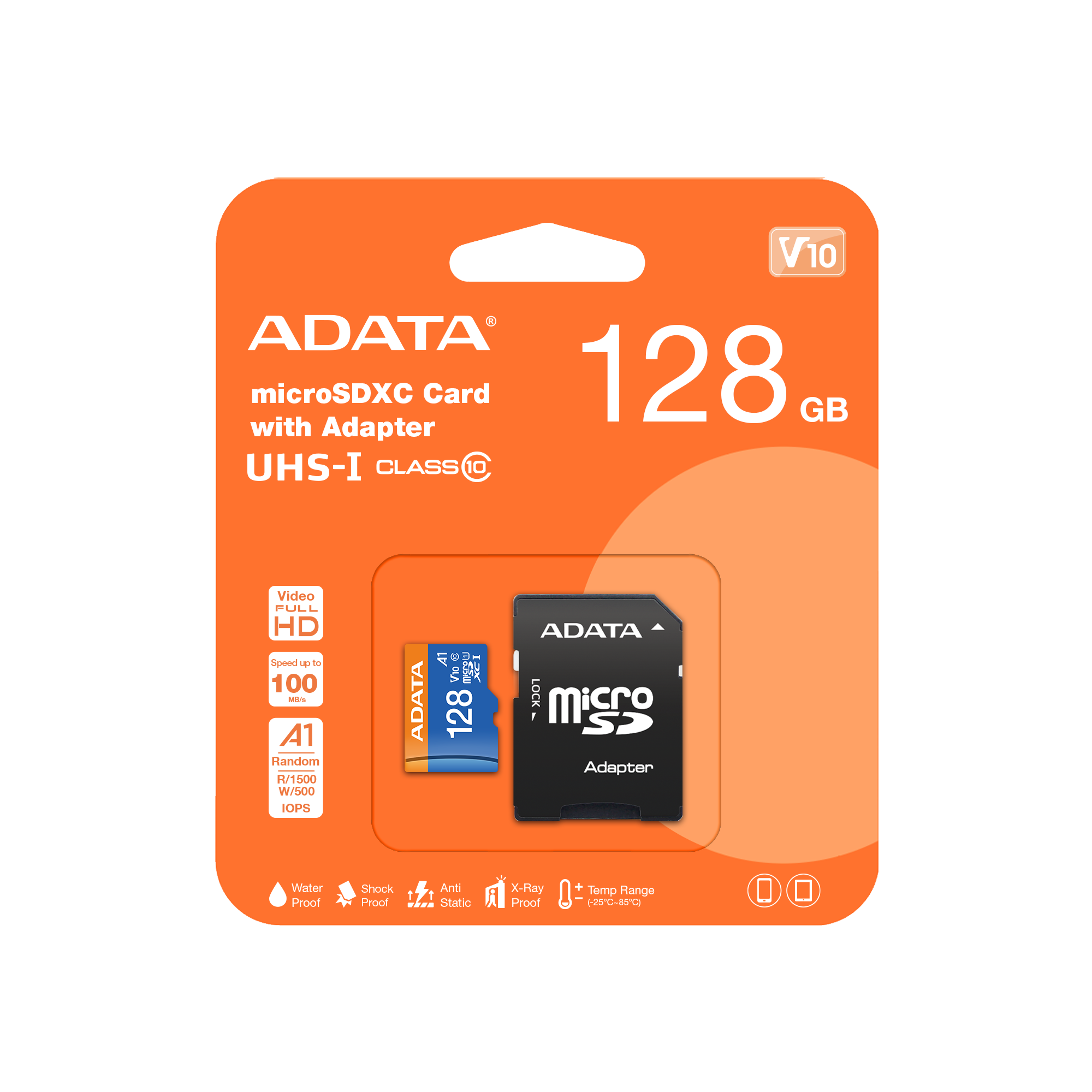 ADATA  premier 128gb 100mb/s class10 a1 adaptörlü microsdxc hafıza kartı-92694