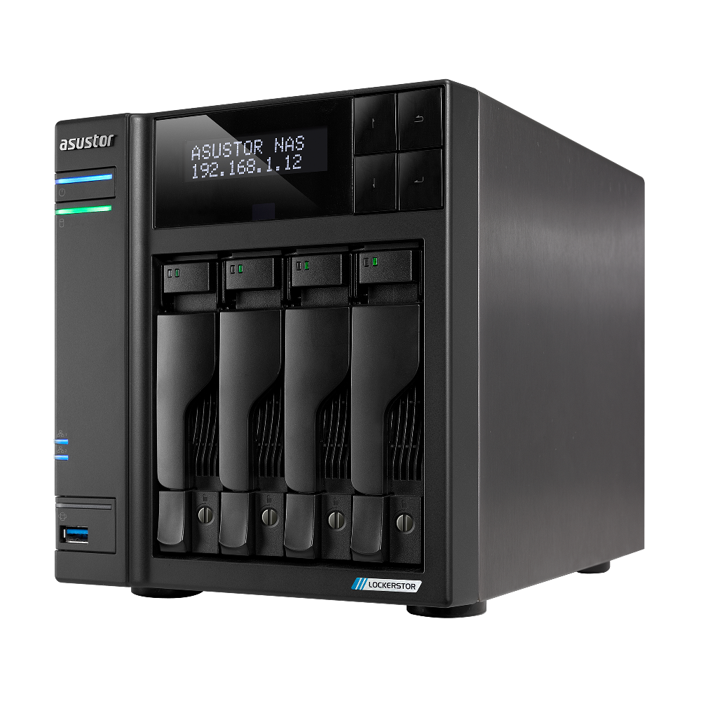 ASUSTOR  AS6704T 4 SLOT TOWER NAS CELERON 2GHz QUAD 4GB DDR4 2x2.5GBE
