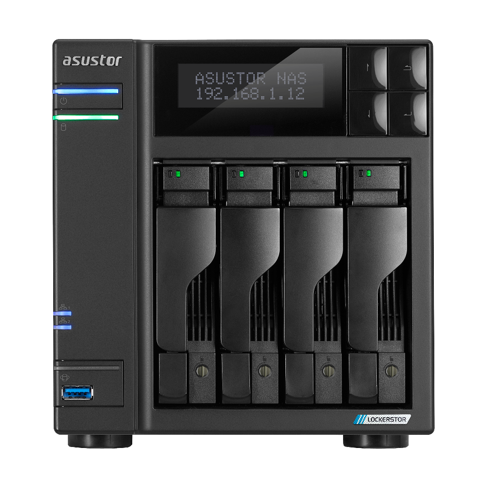 ASUSTOR  AS6704T 4 SLOT TOWER NAS CELERON 2GHz QUAD 4GB DDR4 2x2.5GBE-87849