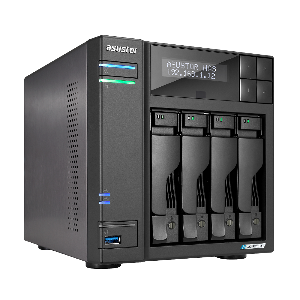 ASUSTOR  AS6704T 4 SLOT TOWER NAS CELERON 2GHz QUAD 4GB DDR4 2x2.5GBE-87850