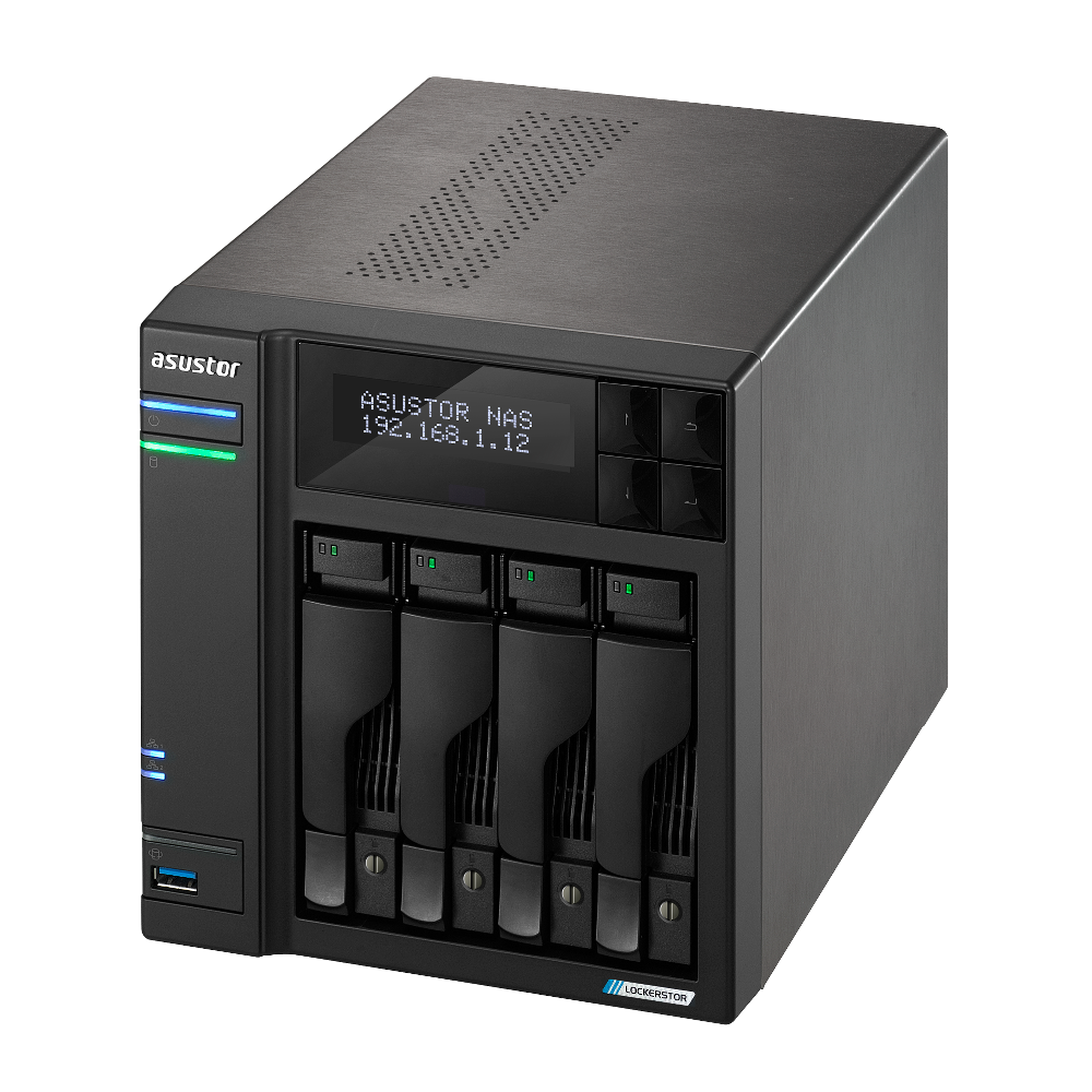 ASUSTOR  AS6704T 4 SLOT TOWER NAS CELERON 2GHz QUAD 4GB DDR4 2x2.5GBE-87851