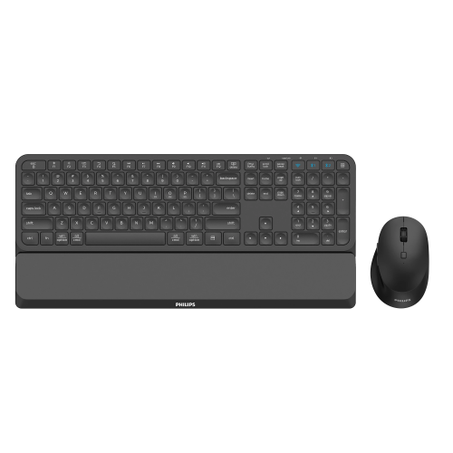 PHILIPS PHILIPS SPT6607B, Siyah, Türkçe Q, 2.4Ghz ve Bluetooth Kablosuz, Bilek Destekli, Multimedya Klavye Mouse Set