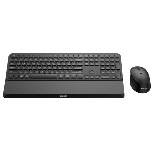 PHILIPS PHILIPS SPT6607B, Siyah, Türkçe Q, 2.4Ghz ve Bluetooth Kablosuz, Bilek Destekli, Multimedya Klavye Mouse Set-88991