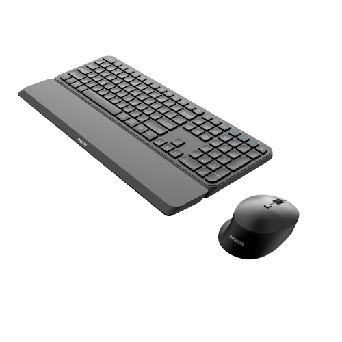 PHILIPS PHILIPS SPT6607B, Siyah, Türkçe Q, 2.4Ghz ve Bluetooth Kablosuz, Bilek Destekli, Multimedya Klavye Mouse Set-88992