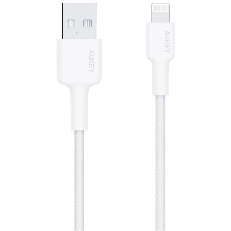 AUKEY  CB-BAL7-WH NAYLON ÖRGÜLÜ USB-A LİGHTNİNG KABLOSU 0.9MT -97269