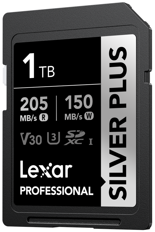 LEXAR  1 TB LSDSIPL001T-BNNNG SD PROFESSIONAL SILVER PLUS SDXC UHS-I CARDS UP TO 205MB/S READ 150MB/S WRITE C10 V30 U3