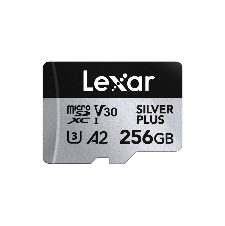 LEXAR 256GB LMSSIPL256G-BNANG MICROSD HIGH-PERFORMANCE SILVER PLUS MICROSDXC UHS-I UP TO 205MB/S READ 150MB/S WRITE C10 A2 V30 U3