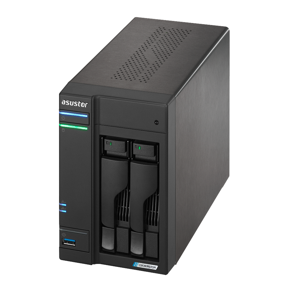 ASUSTOR  AS6702T 2 SLOT TOWER NAS CELERON 2GHz QUAD 4GB DDR4 2x2.5GBE