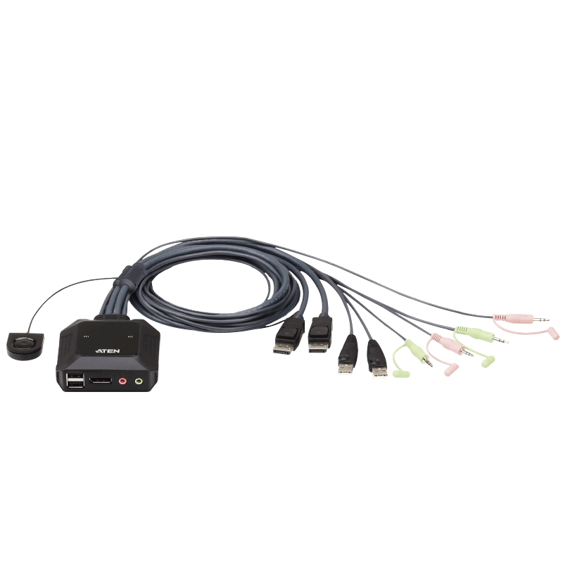 ATEN CS22DP-AT 2-PORT USB DISPLAYPORT CABLE KVM SWITCH-97190
