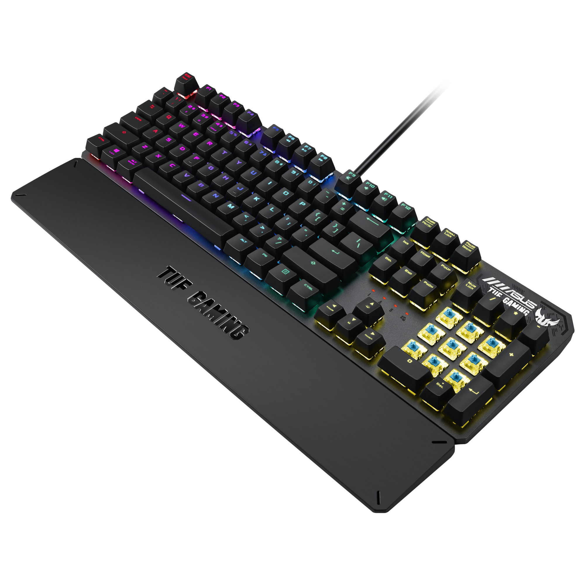 ASUS TUF GAMING K3 AURA SYNC RGB OPTIK MEKANIK TURKCE OYUNCU KLAVYESI BILEK DESTEGI SUYA VE TOZA DAYANIKLI RED SWITCH