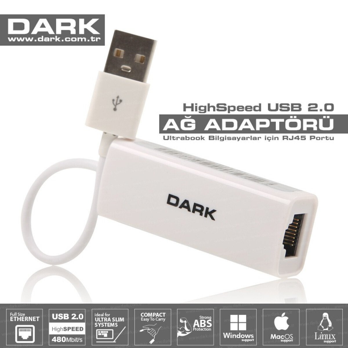 DARK DK-NT-U2LAN USB 2.0 10/100 Ethernet Ağ Adaptörü