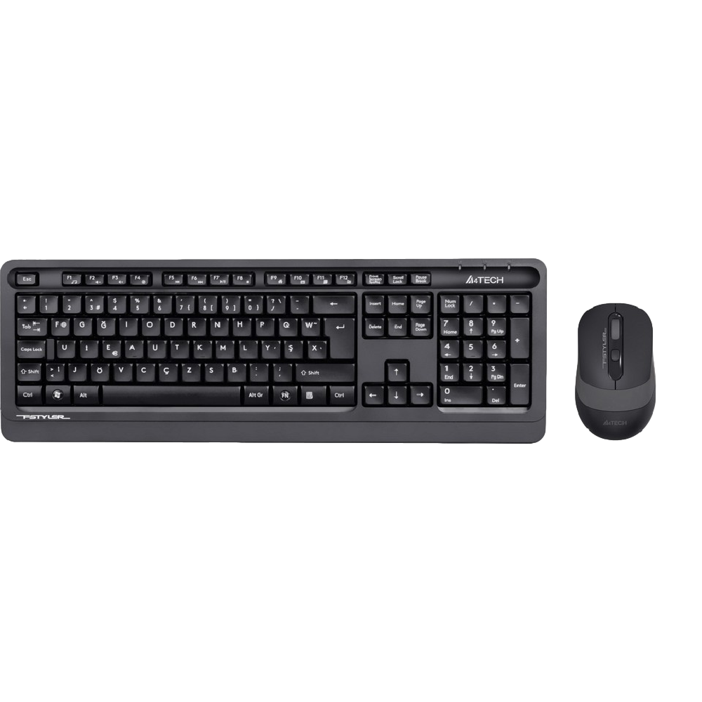 A4TECH FG1010 F Türkçe Siyah/Gri Multimedya Set (Klavye-Mouse) FG1010/FGRI