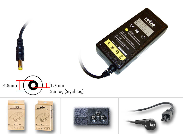 RETRO RNA-HC01  Hp Compaq 65W Sarı Uç Notebook Adaptör RNA-HC01