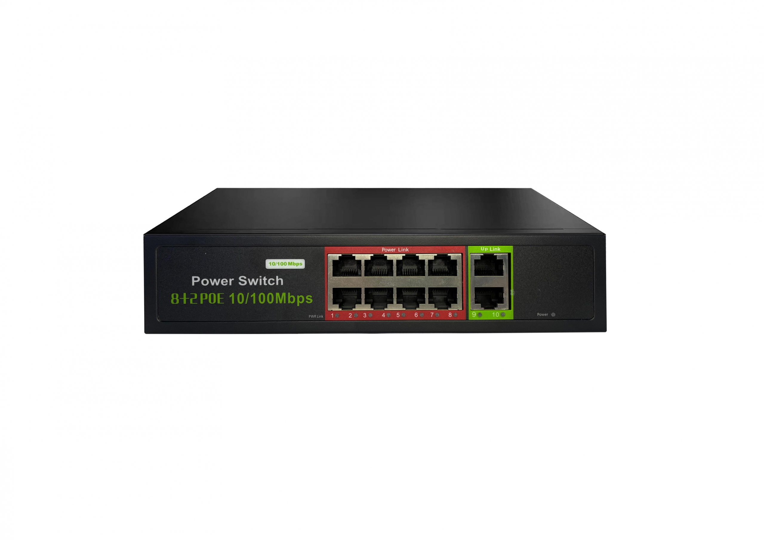 URANIUM POE-8002-96W 8 PORT 10/100 + 2 PORT 10/100 RJ45 UPLINK 96W POE SWITCH