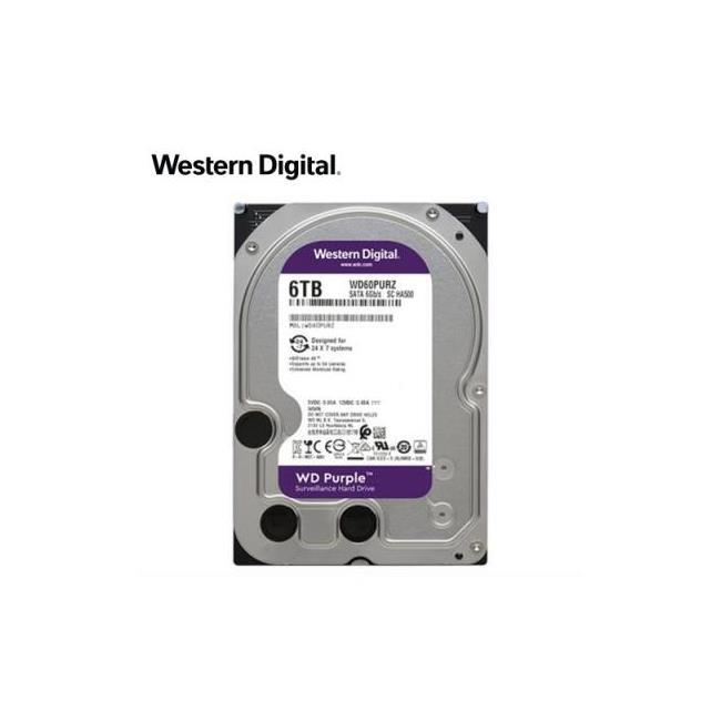 WD 6TB 3.5" SATA 64MB 5900RP PURPLE WD62PURZ 7/24 GUVENLIK (3 YIL GARANTI)
