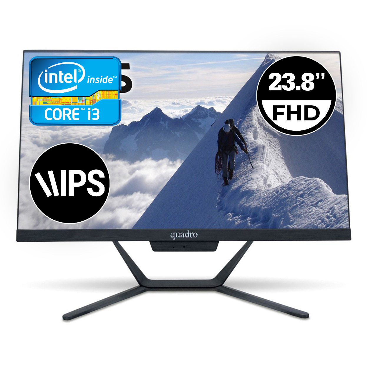 QUADRO H8124-40824 AIO STARK  I3-4130T/8GB/240GB SSD/23.8"/FDos