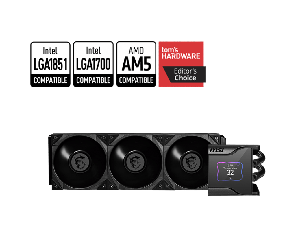 MSI  MEG CORELIQUID S360 360 mm Silent ARGB LCD Ekranlı İşlemci Sıvı Soğutucu