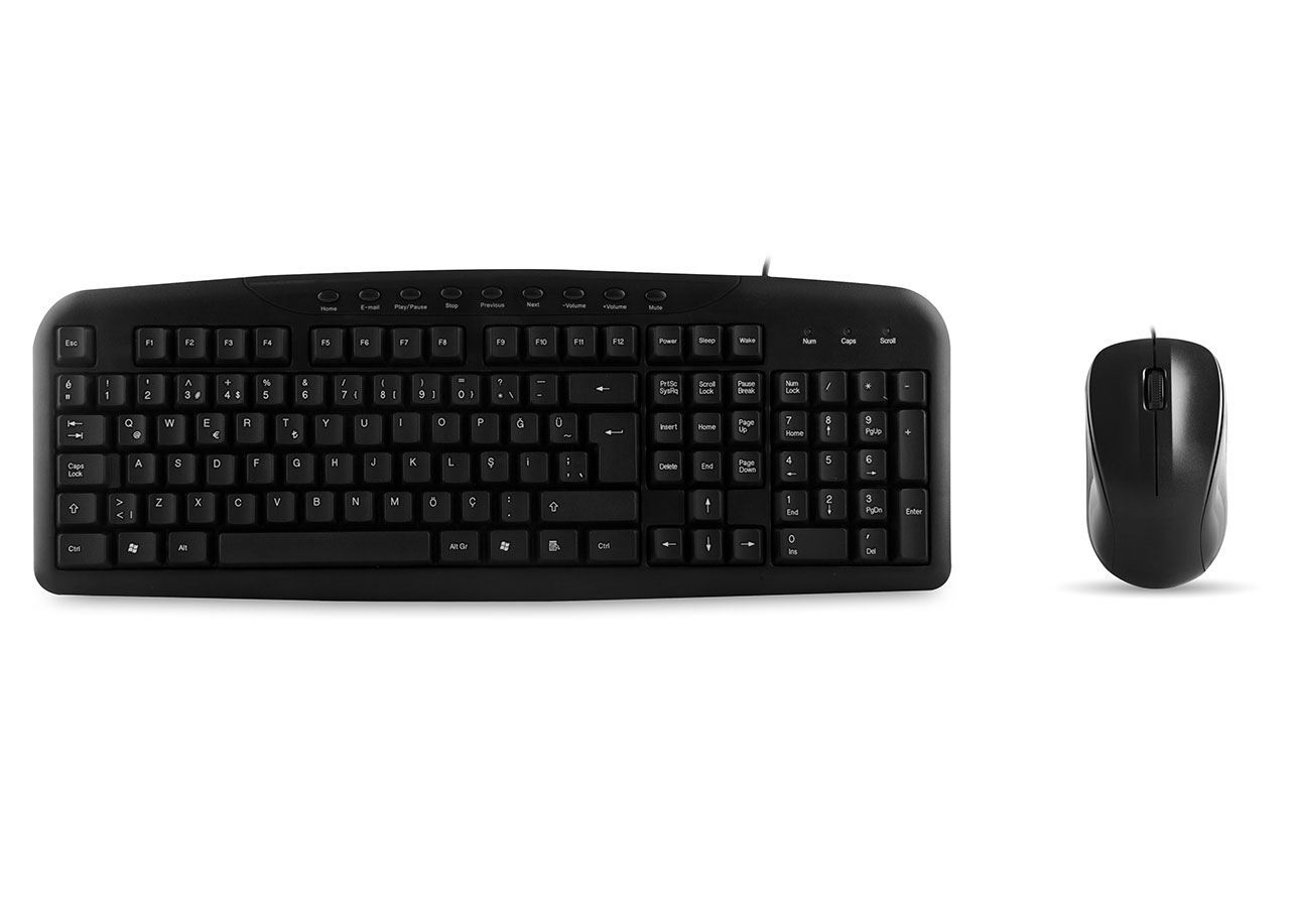 EVEREST UN-795 Siyah Usb Q Multimedia Klavye + Mouse Set