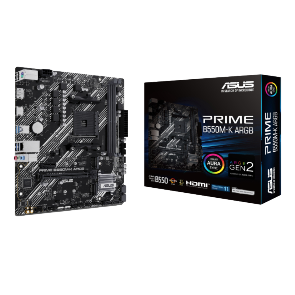 ASUS PRIME B550M-K DDR4 4600MHZ HDMI DVI VGA 2XM.2 USB 3.2 PCIE 4.0 MATX AM4
