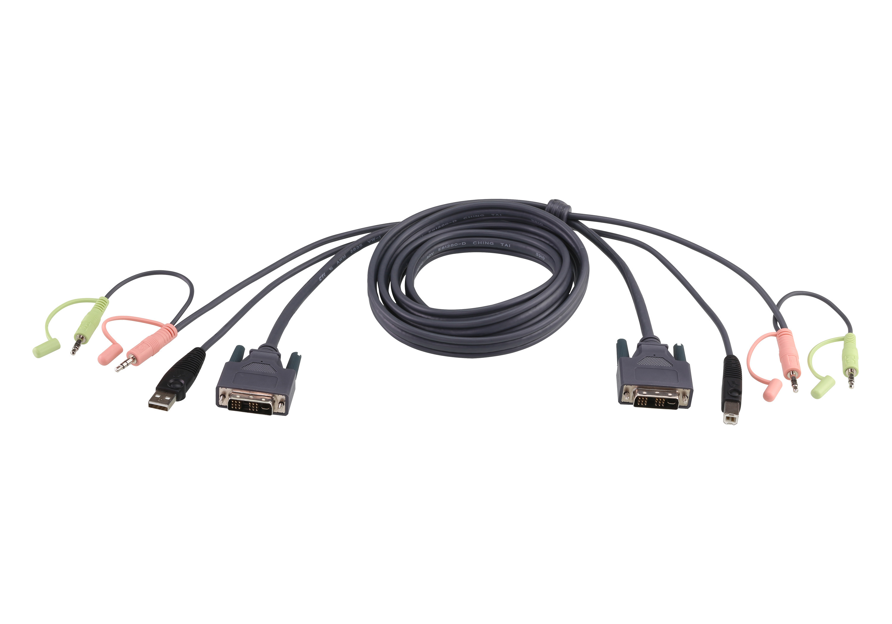 ATEN 2L-7D02U 1 8M USB DVI-D SINGLE LINK KVM CABLE-97207