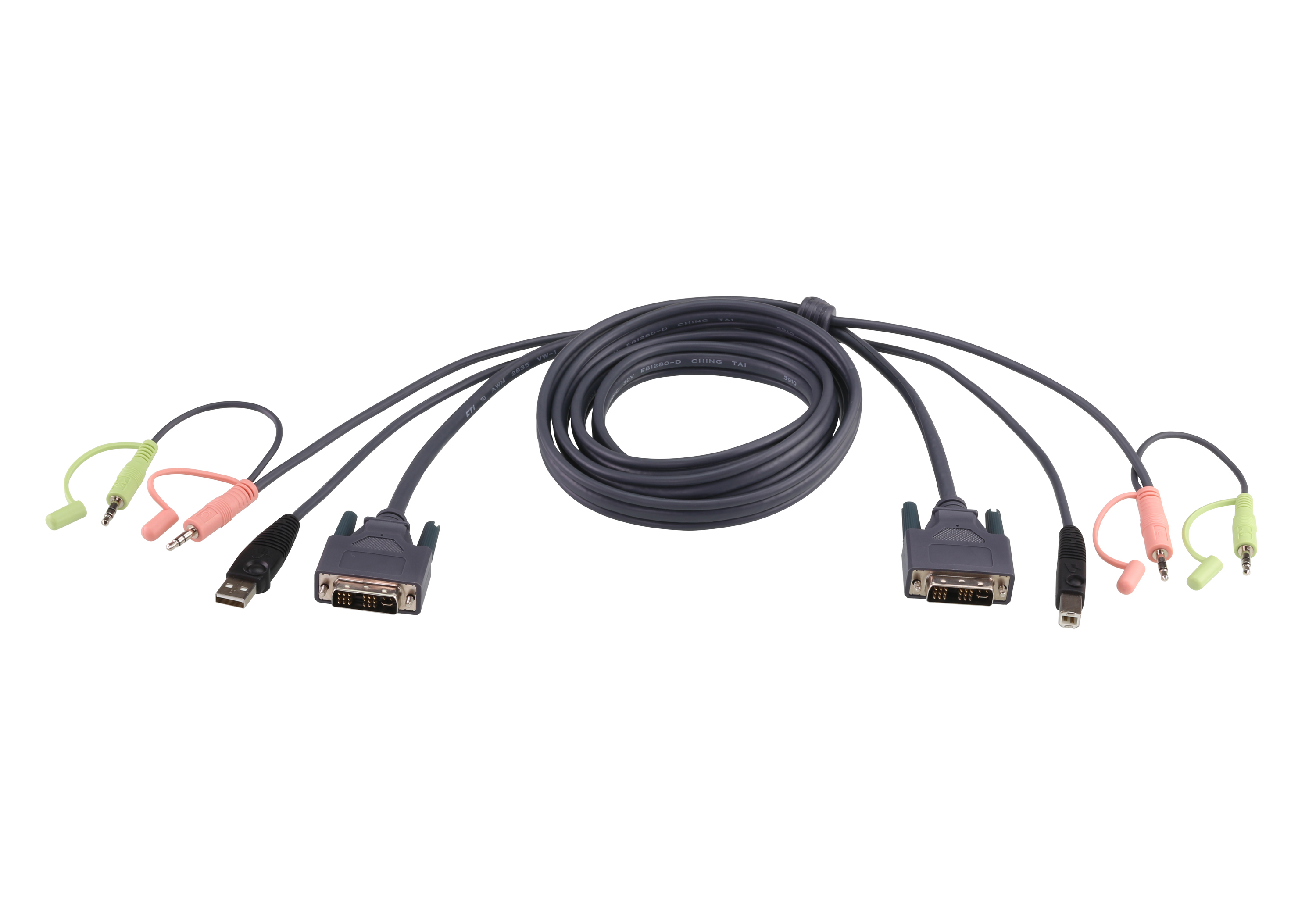 ATEN 2L-7D02UD 1 8M USB DVI-D DUAL LINK KVM CABLE-97209