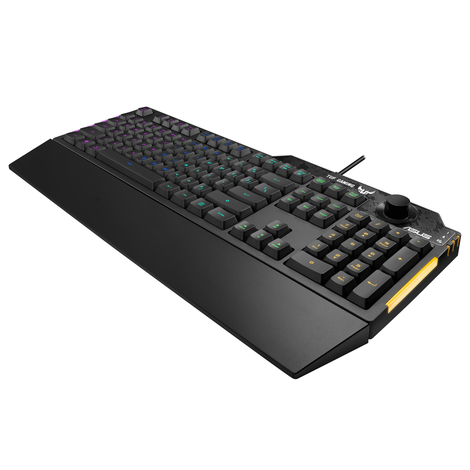 ASUS TUF GAMING K1 RGB MECH BRANE TURKCE OYUNCU KLAVYESI OZEL SES DUGMESI YAN ISIK CUBUGU ARMOURY CREATE OZELLIKLI SUYA VE TOZA DAYAN
