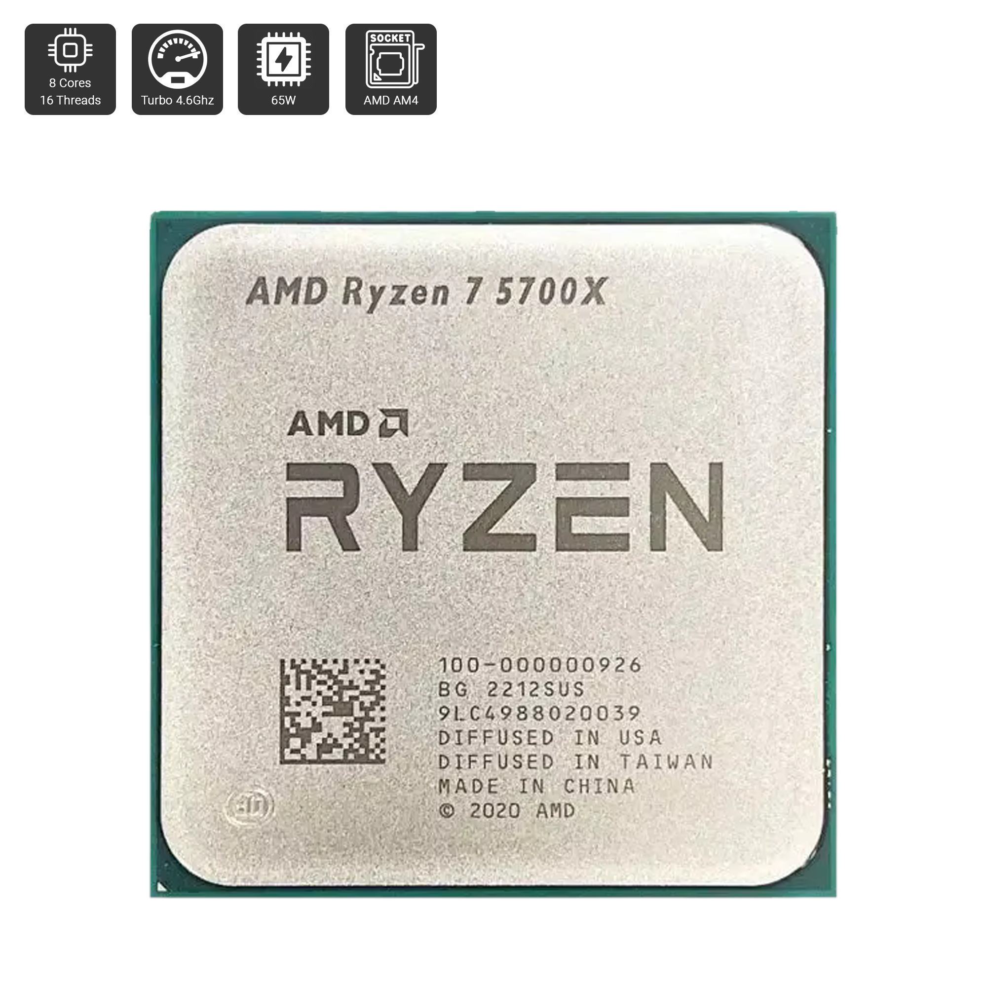 AMD RYZEN 7 5700x4.6GHZ 32MB 105W AM4 BOX (FANLI, KUTULU)-93568