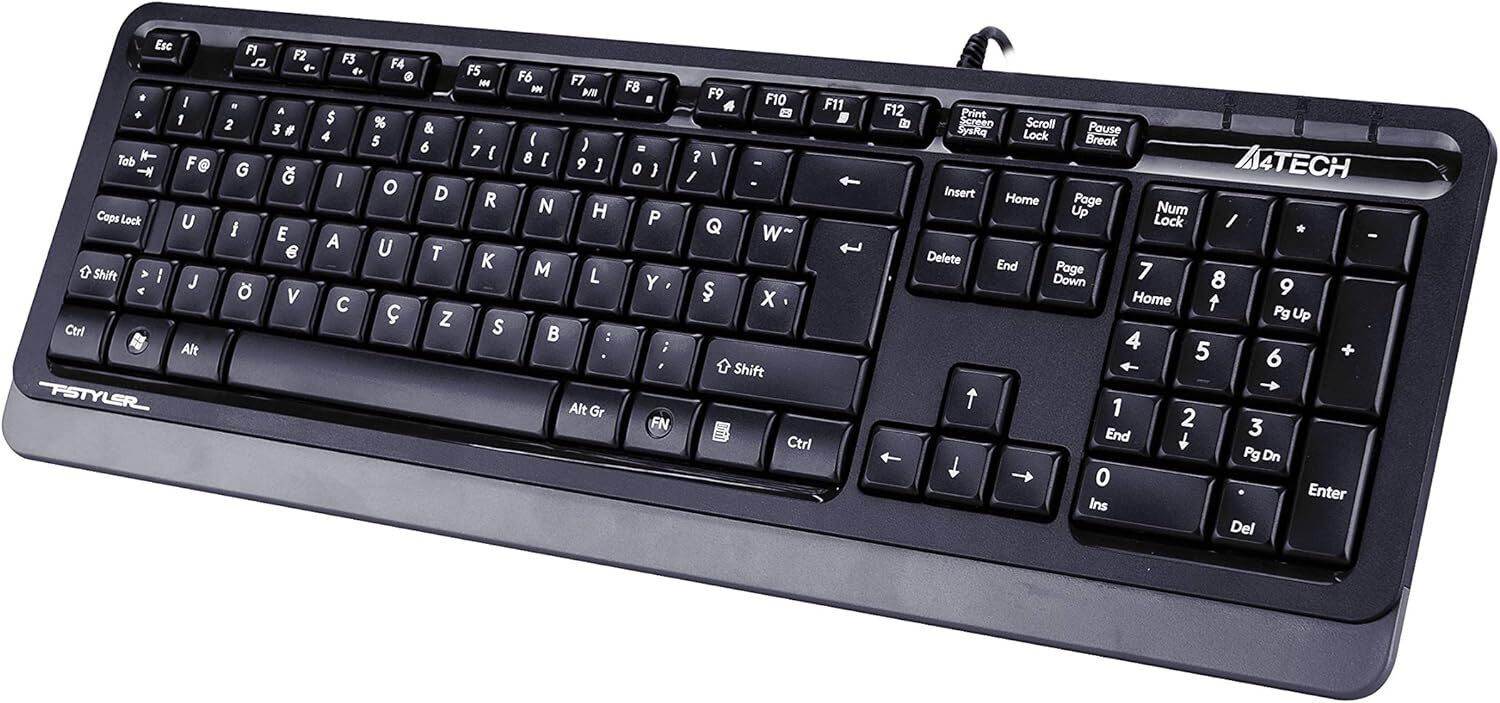 A4TECH FK10 F Türkçe Siyah/Gri Multimedya Klavye FK10/GRI-F