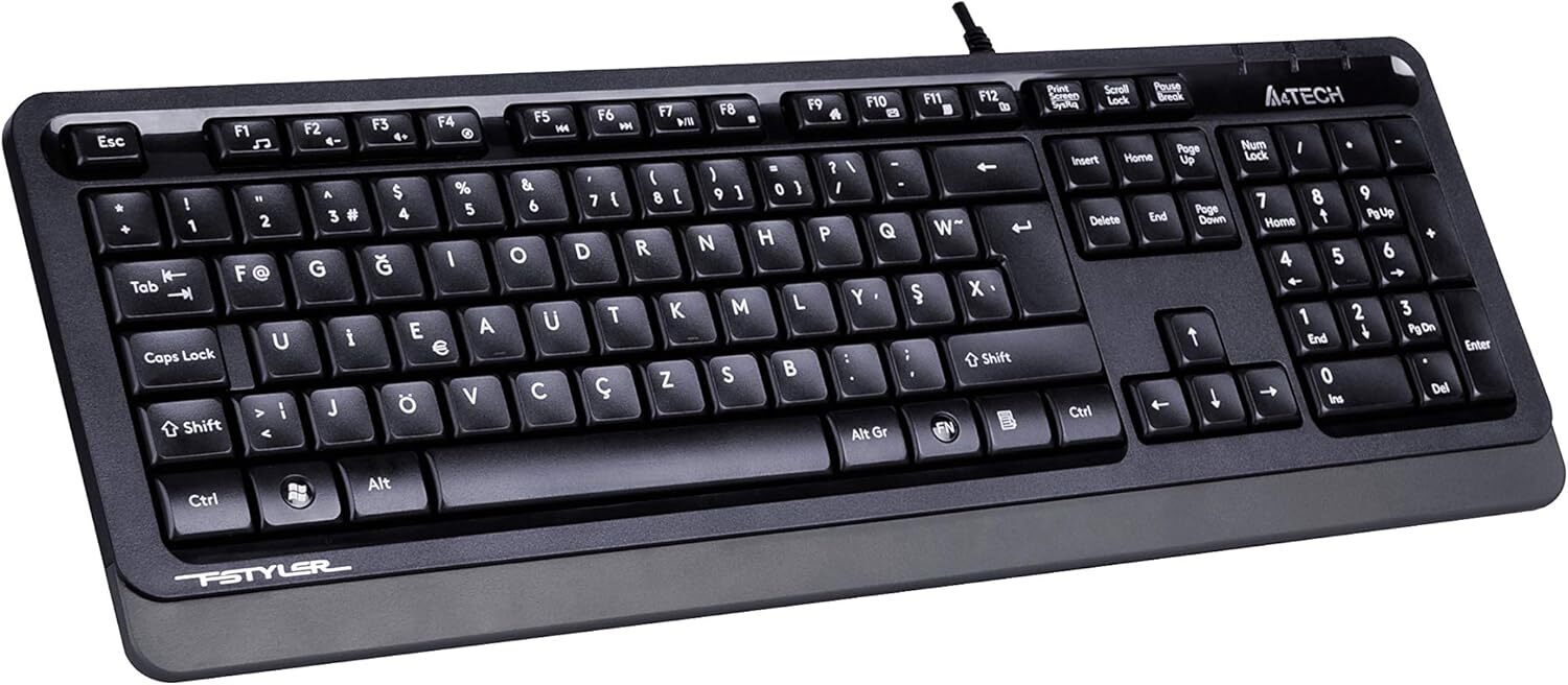 A4TECH FK10 F Türkçe Siyah/Gri Multimedya Klavye FK10/GRI-F-92561