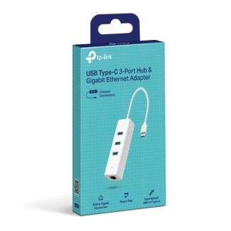 TP-LINK  UE330C USB3.0 TYPE-C 3-PORT HUB VE GIGABIT ETHERNET ADAPTORU-65782