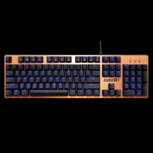 GAMDIAS GAMDIAS AURA GK1, USB Kablolu, İngilizce,  Çok Renkli Arka Aydınlatma, Red Mekanik Switch, Brown Edition, Gaming Klavye
