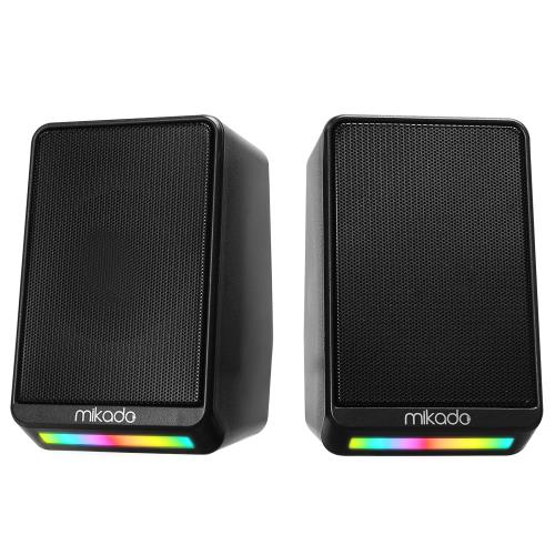 MIKADO MIKADO MD-178, 6W, 1+1, Masaüstü, RGB Aydınlatma, USB, Siyah Kasa, Speaker