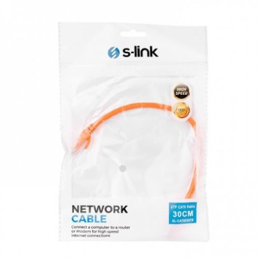 S-LINK  S-Link SL-CAT6030 CAT6 Patch 30CM Kablo (Turuncu) -64303