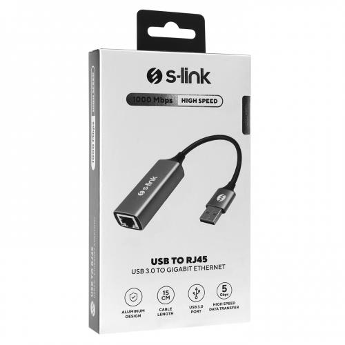 S-LINK  SW-U334, GigaBit, USB3.0, Metal, Ethernet Kartı-42238