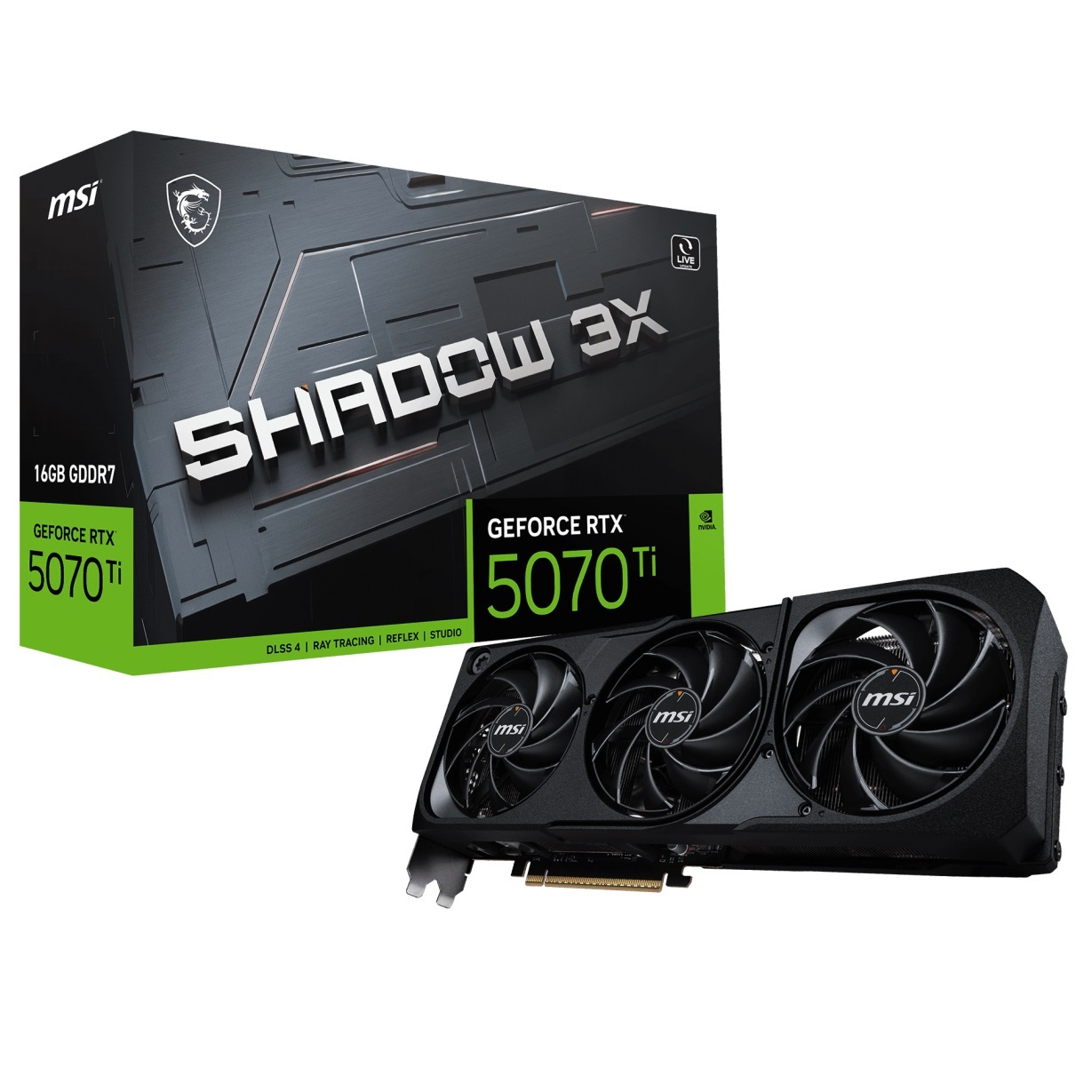 MSI  16GB GEFORCE RTX 5070 TI 16G SHADOW 3X OC GDRR7 [256bit]  PCIE 5.0 1xHDMI 3x