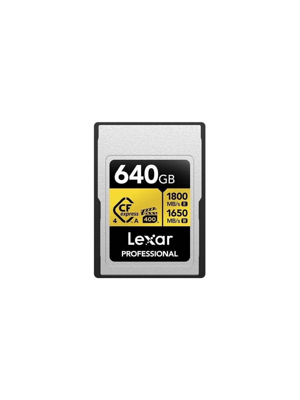 LEXAR LEXAR 640GB LCAGOLD640G-RNENG CF-EXP PROFESSIONAL CFEXPRESS 4.0 TYPE A CARD GOLD SERIE UP TO 1800MB/S READ 1650MB/S WRITE VPG 400 IP68