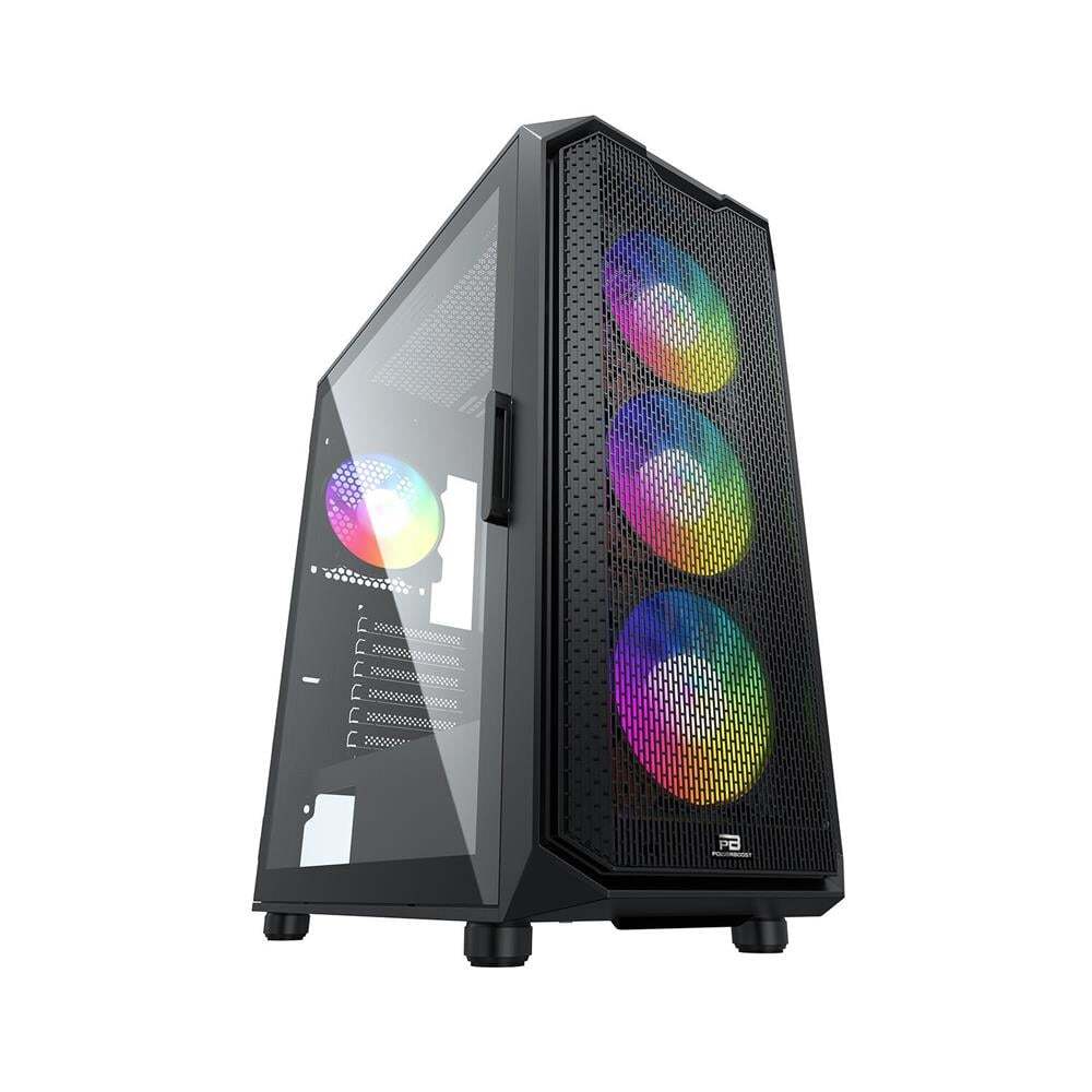 POWERBOOST  PB-P521LBK 750w 80+ Bronze USB 3.0 ATX Mesh RGB fan siyah Kasa