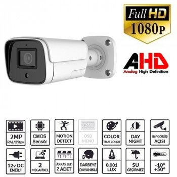 EZCOOL EZCOOL EZ-2040HD 2MP 3.6MM 2ARRAY AHD BULLET 