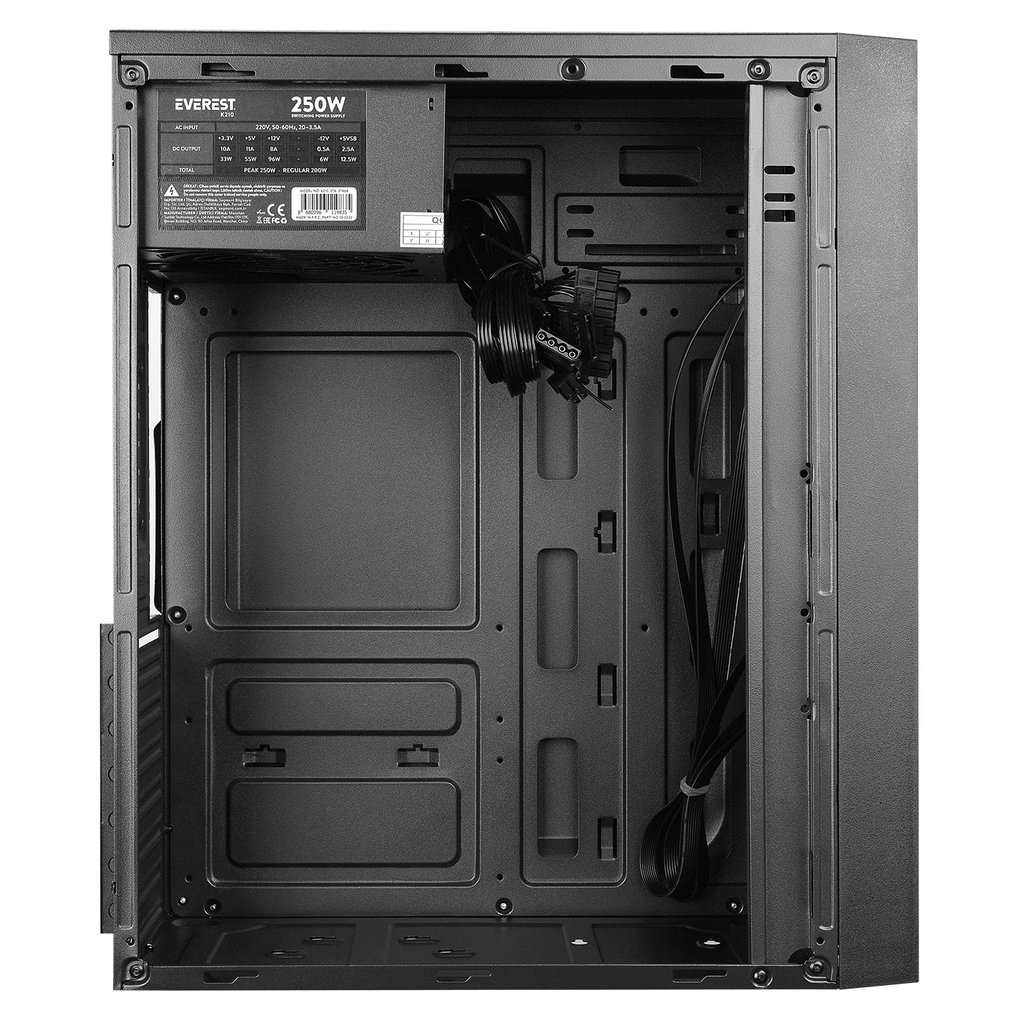 EVEREST  250W-Peak ( K210 ) Midi Tower Siyah-27293