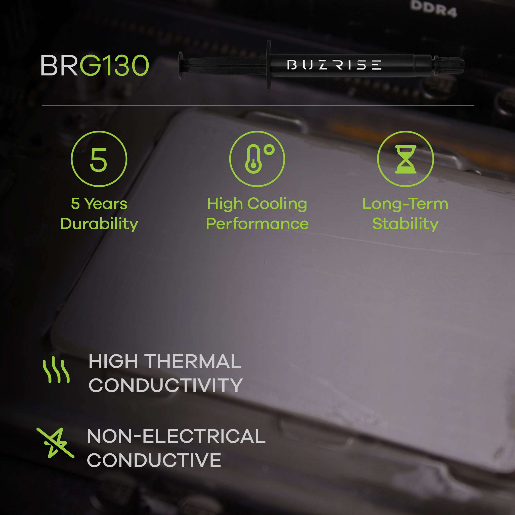 BUZRISE Buzrise BRG-130 2gr Yüksek Performanslı Termal Macun 13W/m.k-29644