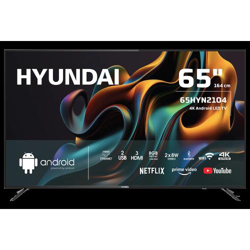 HYUNDAI HYUNDAI 65HYN2104, 65&quot; 165cm, 4K Ultra HD, Dahili Wi-Fi, Dahili Uydu Alıcılı, Android Led Televizyon