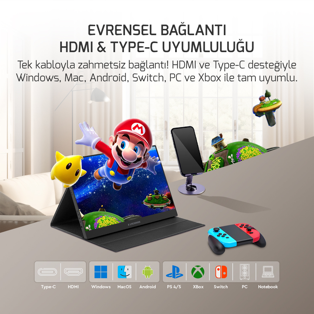 EZCOOL  LITE E15 15,6’’ 60HZ FHD PORTABLE TAŞINABİLİR MONİTÖR