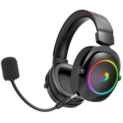 GAMEBOOSTER  WBH44  RGB Wireless 2.4G+BT Siyah Oyuncu Kulaklığı-70577