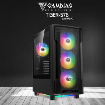 GAMDIAS GAMDIAS TIGER-576, RYZEN 5 7600, 16Gb DDR5 Ram, 512Gb NVMe SSD, 8Gb GDDR5 RX580 Ekran Kartı, 750W Kasa, Free Dos GAMING PC