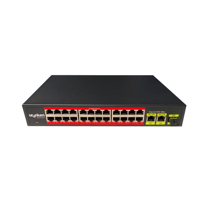 URANIUM  POE-2421SFP-300W 24X10/100+2X GIGABIT UPLINK +1XSFP 250 METRE POE RACKMOUNT SWITCH (REALTEK CHIPSET) 