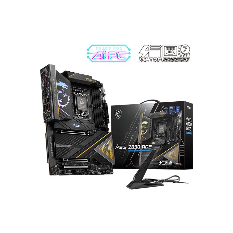 MSI MSI MB MEG Z890 ACE SOKET 1851 DDR5 9200MHZ(OC) USB 20Gbps 5xM.2 2xTB4 HDMI DISPLAY 10G LAN WIFI7 ATX