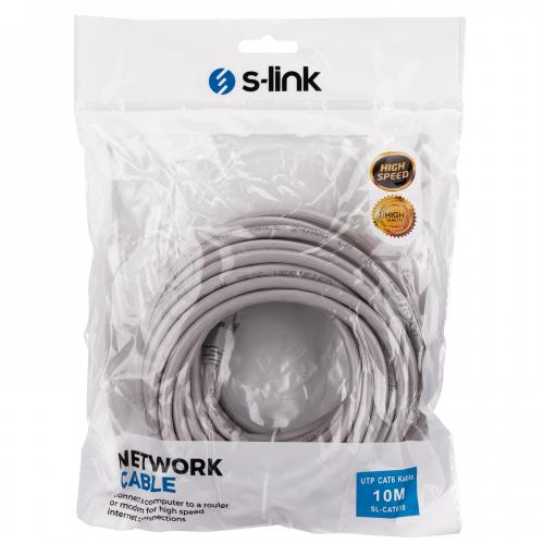 S-LINK  S-Link SL-CAT610, CAT6, Patch, 10Mt, Kablo (Gri) -32321