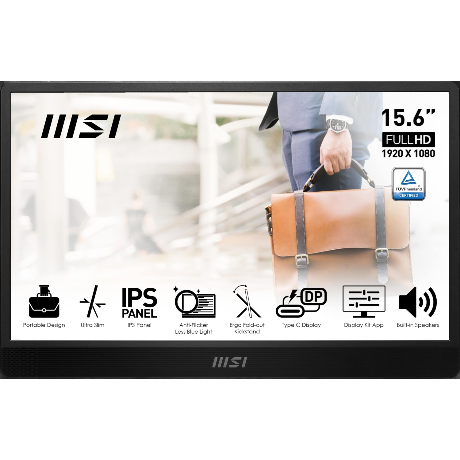 MSI  15.6 PRO MP161 E2 1920x1080 (FHD) 16:9 FLAT IPS 60HZ 4MS ADAPTIVE-SYNC PORTATIF MONITOR