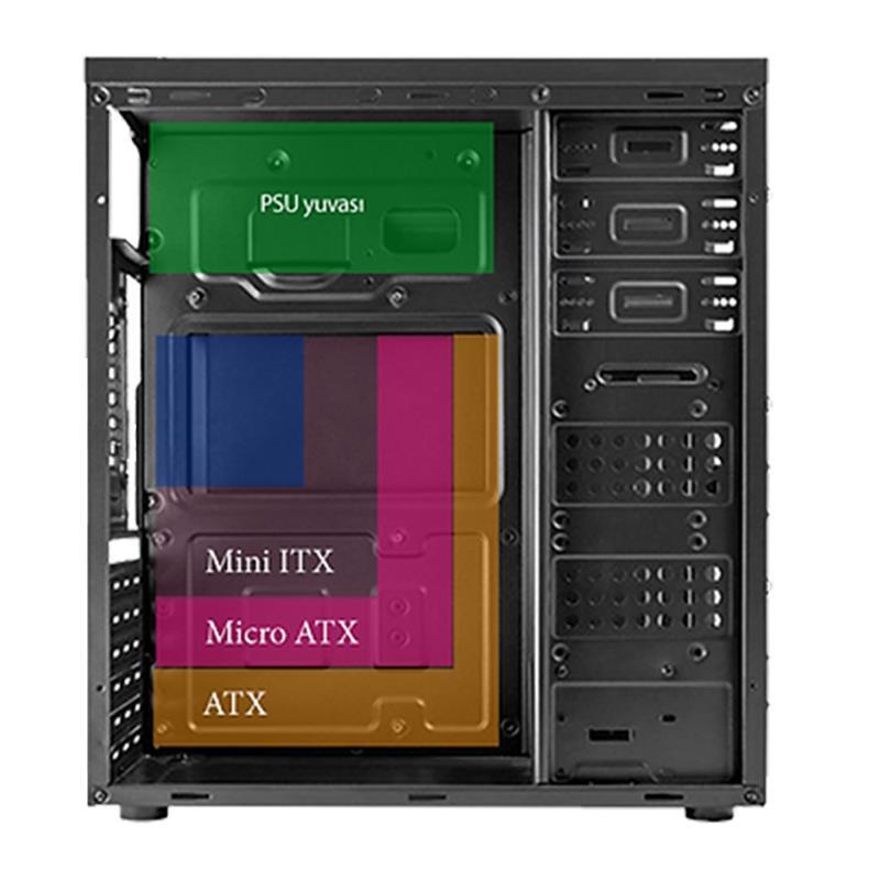 VENTO  TA-K61 750W 1X80MM FAN USB 3.0 M�D� TOWER S�YAH KASA -32883