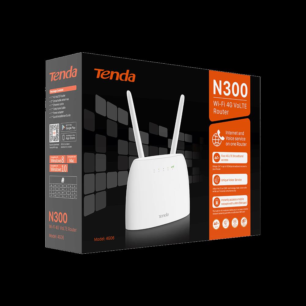 TENDA  4G06 N300 Wi-Fi 4G VoLTE Router